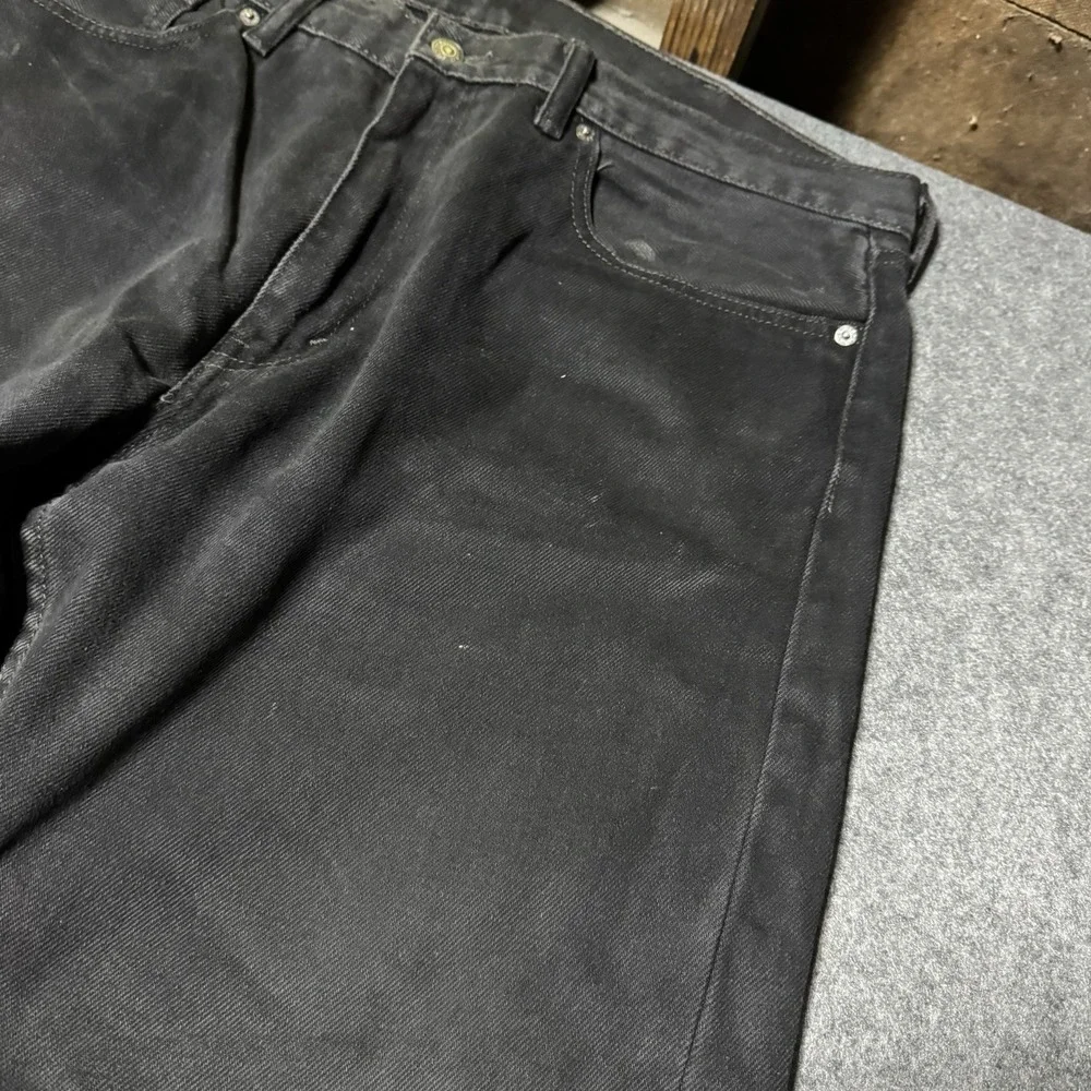 Levi's Jeans Mens 38x30 Black Regular Fit 505 Straight Leg Cowboy American Denim